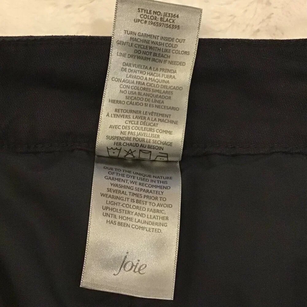 Joie Medium Pleated Linen Blend Women’s Black Shorts High Rise Pockets